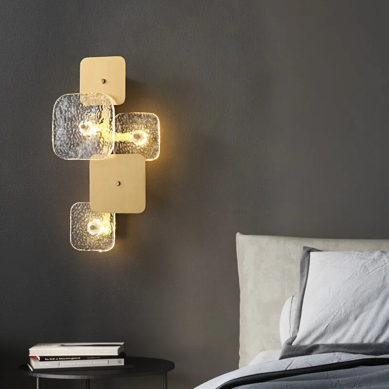 Art Design Brass Wall Lights Clear Glass Parlor Hotel Room Restaurant Sofa Background Sconce Home Decoration Lamp