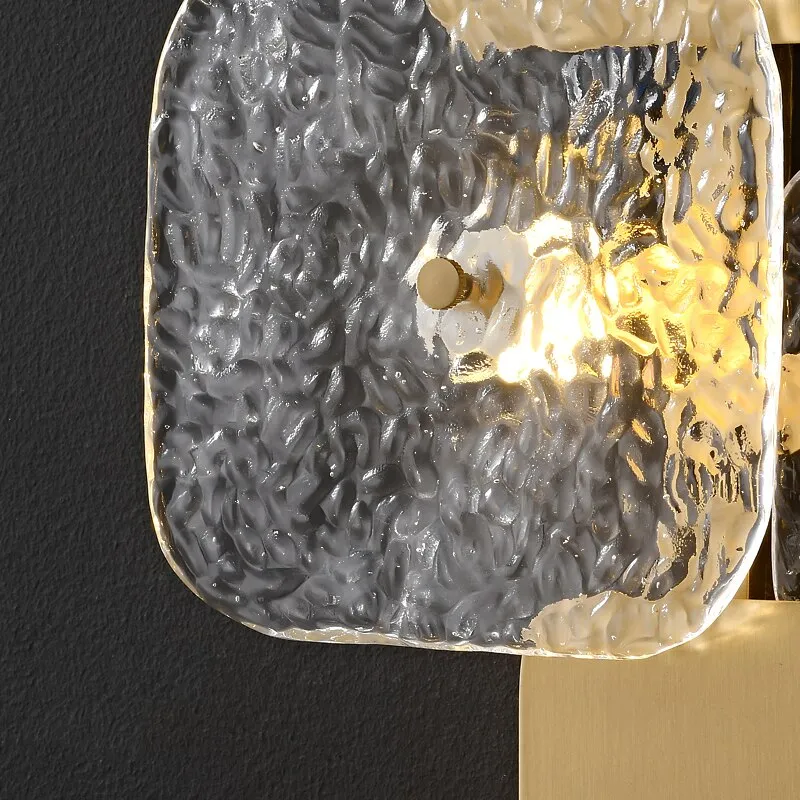 Art Design Brass Wall Lights Clear Glass Parlor Hotel Room Restaurant Sofa Background Sconce Home Decoration Lamp