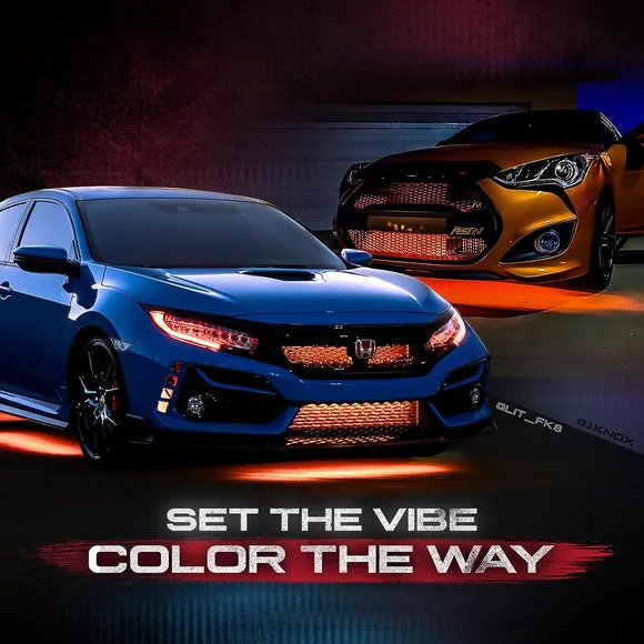AURA PRO Exterior Pack Bundle (Grille LED Kit   Wheel Well Kit - Bluetooth Enabled APP   DreamColor Underglow LED Kit)