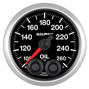 AutoMeter 5638-05702 GAUGE; OIL TEMP; 2 1/16in.; 260deg.F; STEPPER MTR W/PK/WRN; ELITE; W/O PRO-CONTR