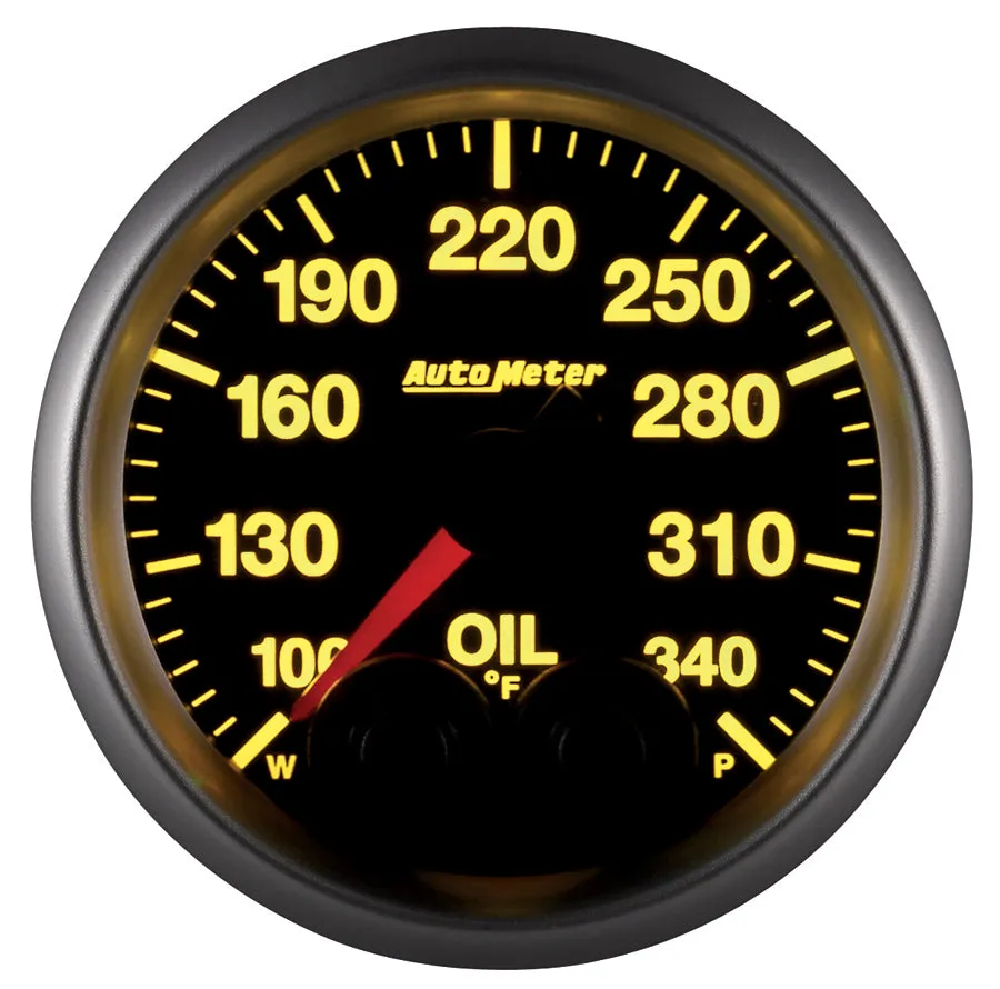 AutoMeter 5640-05702 GAUGE; OIL TEMP; 2 1/16in.; 340deg.F; STEPPER MTR W/PK/WRN; ELITE; W/O PRO-CONTR