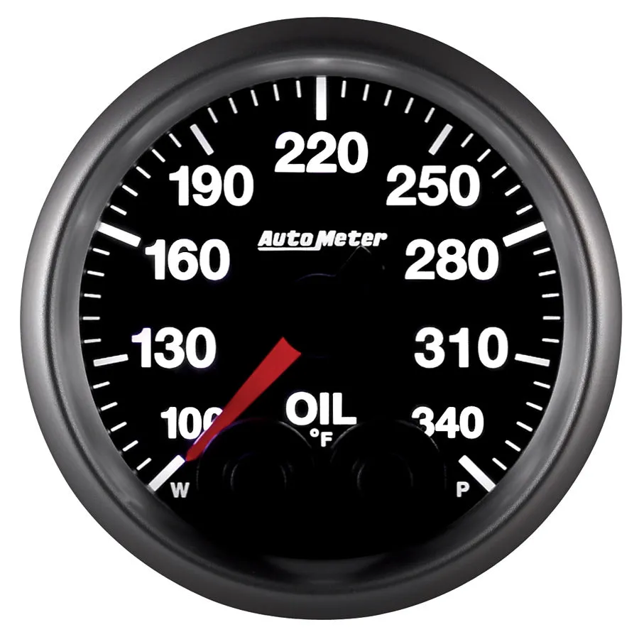 AutoMeter 5640-05702 GAUGE; OIL TEMP; 2 1/16in.; 340deg.F; STEPPER MTR W/PK/WRN; ELITE; W/O PRO-CONTR