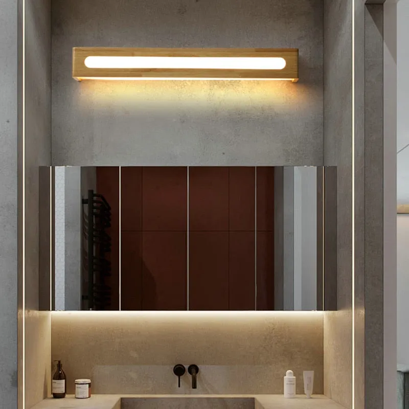 BAN Modern LED Nordic Mirror light wood Acrylic sconces