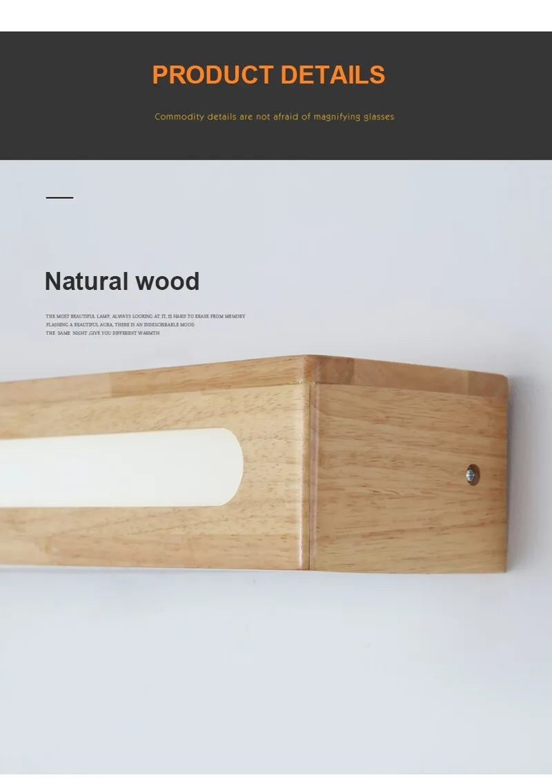 BAN Modern LED Nordic Mirror light wood Acrylic sconces