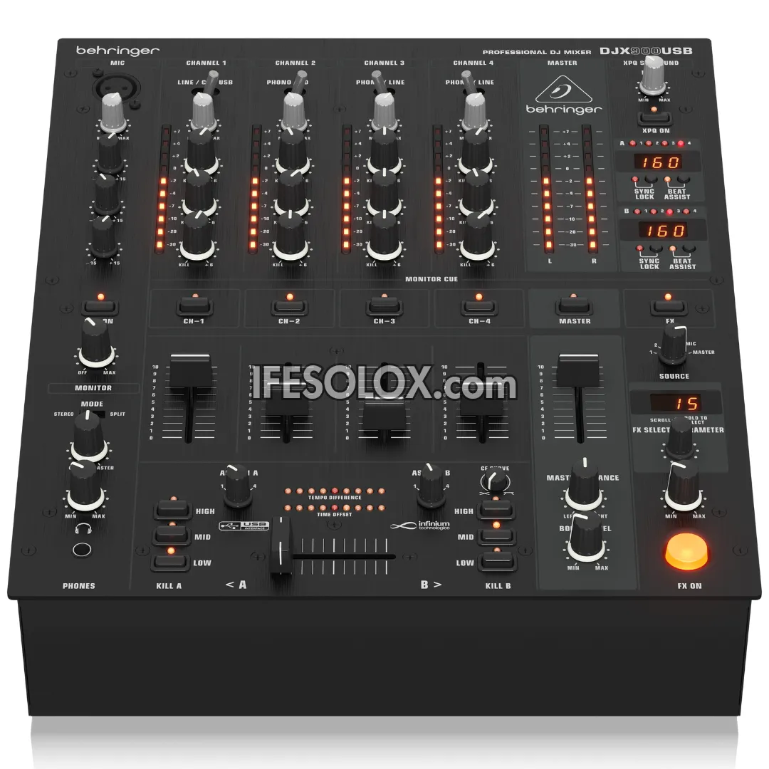Behringer DJX900USB Professional 5-Channel DJ Mixer with Advanced Digital Effects, USB Audio Interface - Brand New