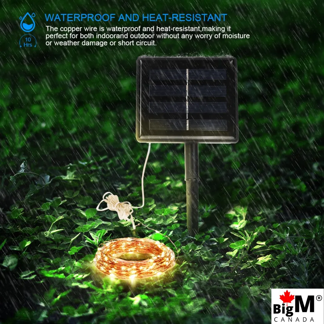 BigM LED solar fairy string lights for outdoor holiday decoration