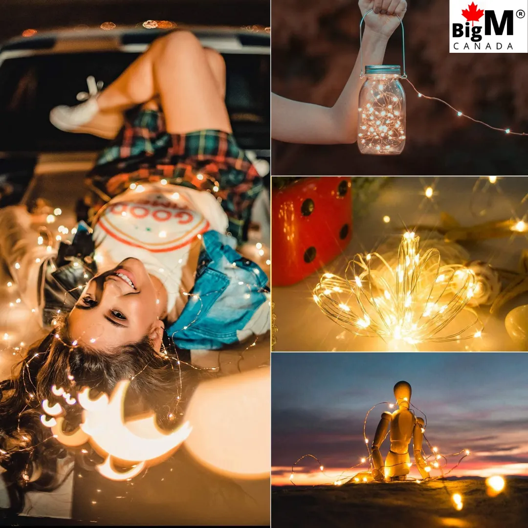 BigM LED solar fairy string lights for outdoor holiday decoration