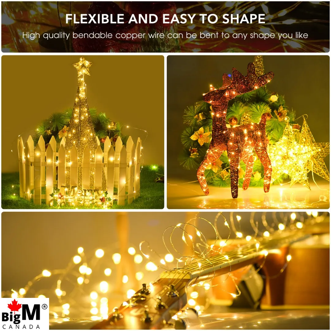 BigM LED solar fairy string lights for outdoor holiday decoration