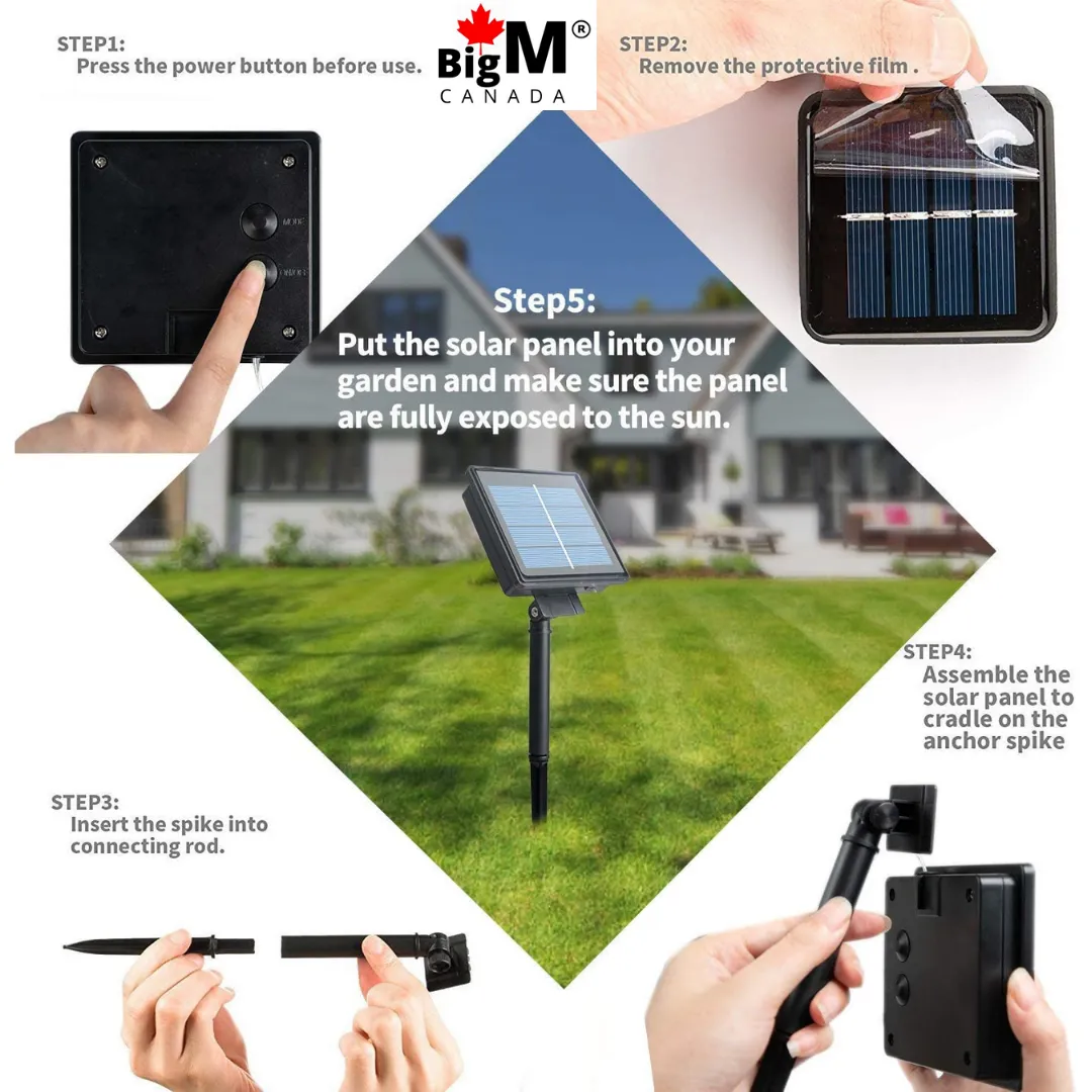 BigM LED solar fairy string lights for outdoor holiday decoration