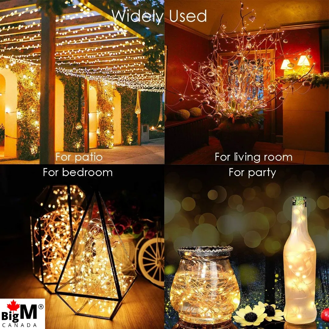BigM LED solar fairy string lights for outdoor holiday decoration