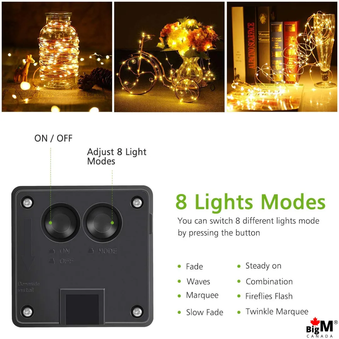 BigM LED solar fairy string lights for outdoor holiday decoration