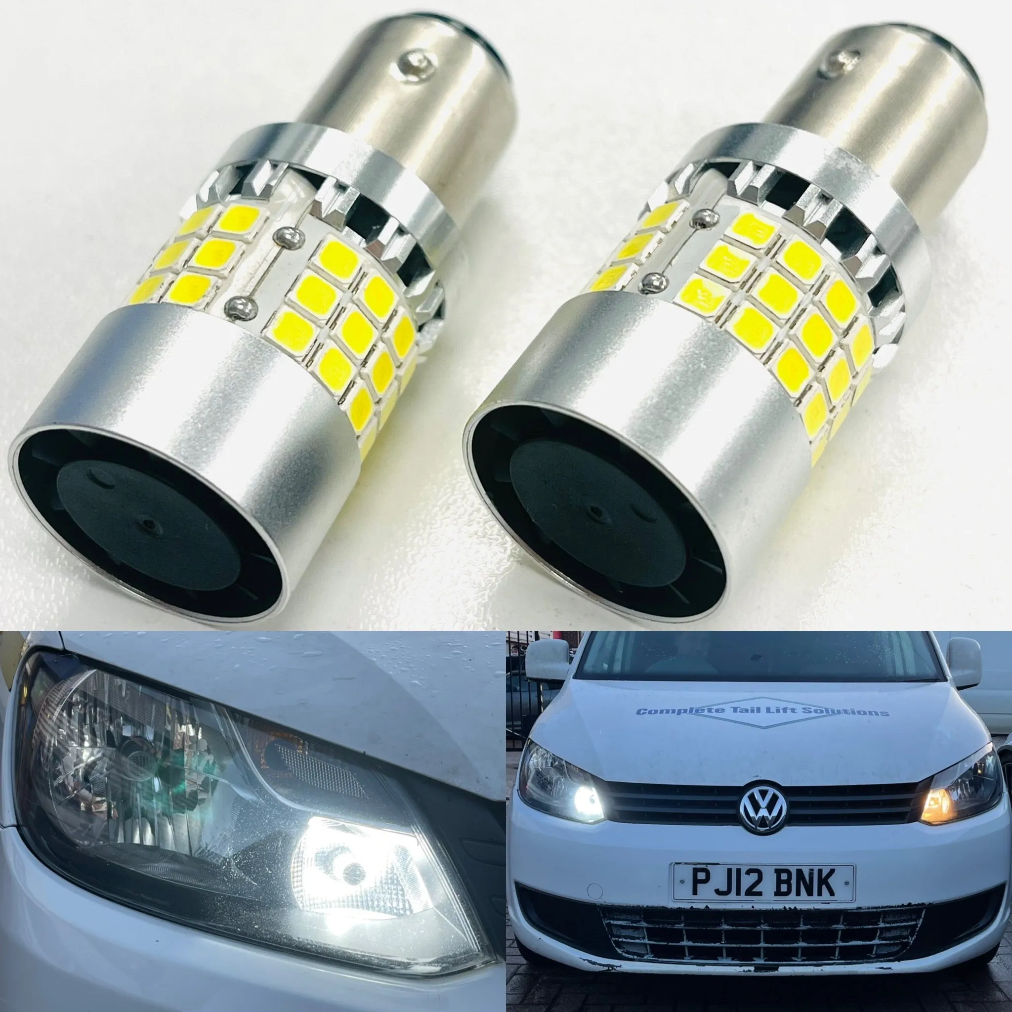 Caddy MK3 10-15 LED DRL Headlight Upgrade Bulbs Built In Fan Superb Quality