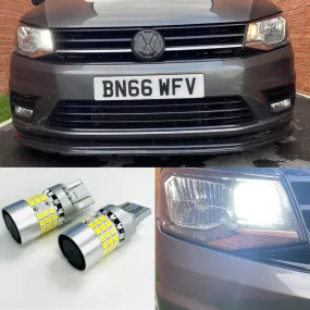 Caddy MK4 15-20 LED DRL Headlight Upgrade Bulbs Built In Fan Superb Quality