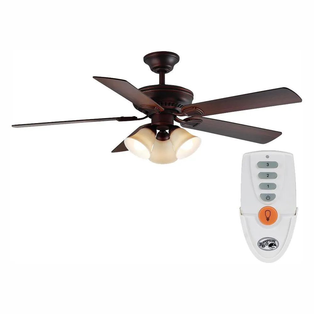 Campbell 52 in. LED Brushed Nickel Ceiling Fan with Light Kit Works with Google Assistant and Alexa