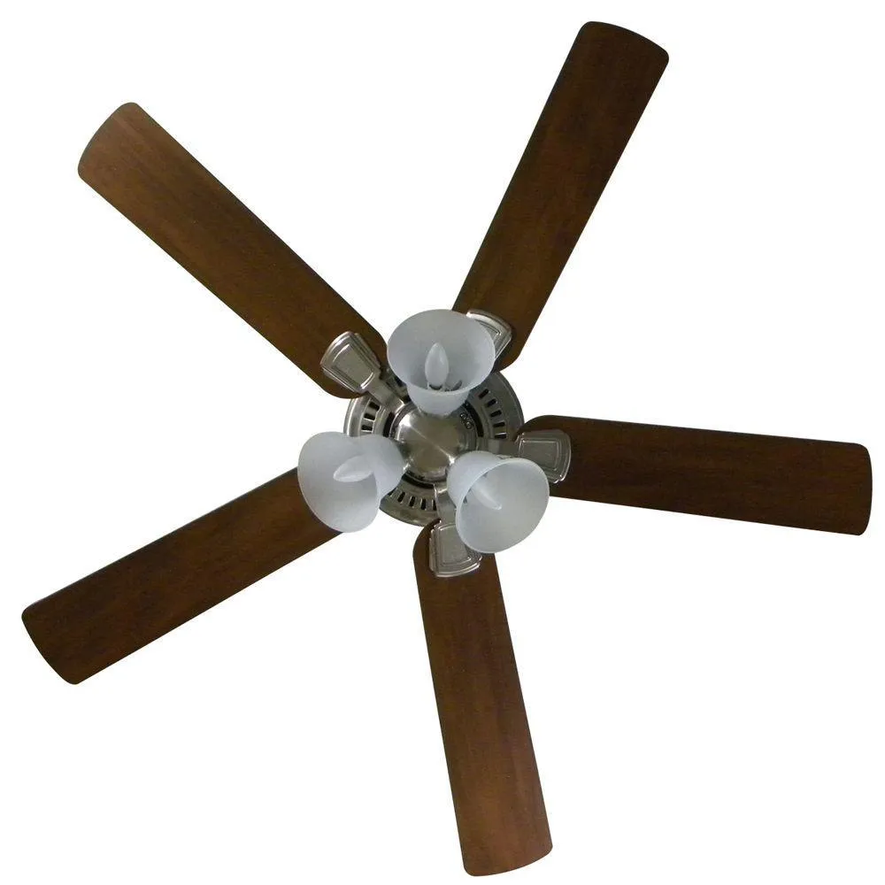 Campbell 52 in. LED Brushed Nickel Ceiling Fan with Light Kit Works with Google Assistant and Alexa