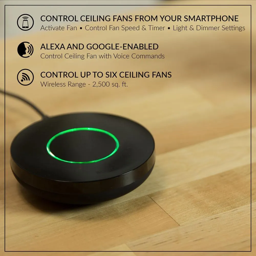 Campbell 52 in. LED Brushed Nickel Ceiling Fan with Light Kit Works with Google Assistant and Alexa