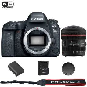 Canon EOS 6D Mark II DSLR Camera Body with EF 8-15mm f/4L Fisheye USM Lens