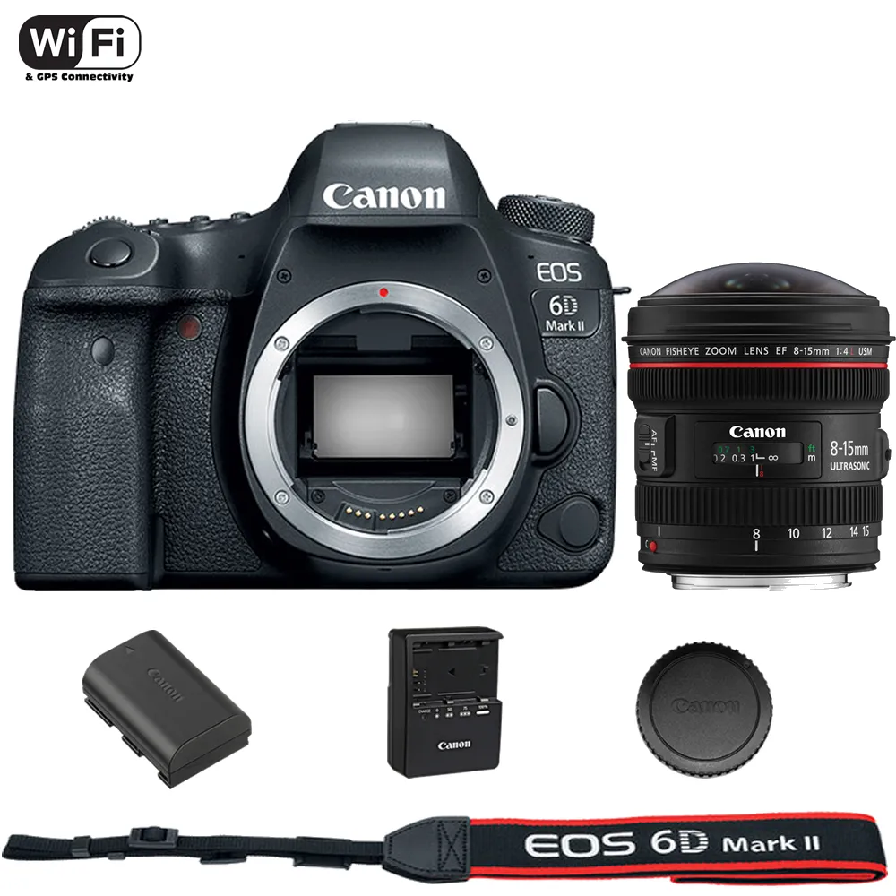 Canon EOS 6D Mark II DSLR Camera Body with EF 8-15mm f/4L Fisheye USM Lens