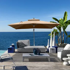 Cantilever Umbrella with Solar Lights - Rectangular