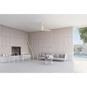 Casablanca Aya WIFI Enabled DC Motor 54-in Porcelain White Indoor/Outdoor Smart Ceiling Fan with Wall-Mounted Remote (2-Blade)