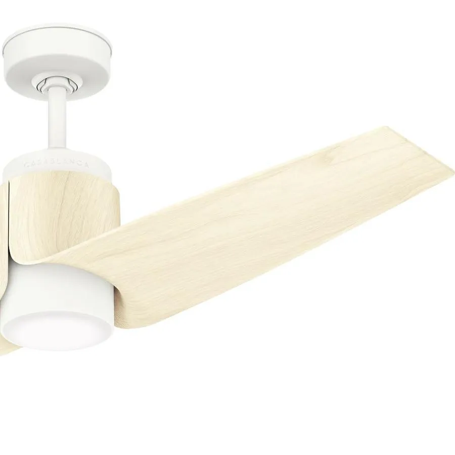 Casablanca Aya WIFI Enabled DC Motor 54-in Porcelain White Indoor/Outdoor Smart Ceiling Fan with Wall-Mounted Remote (2-Blade)