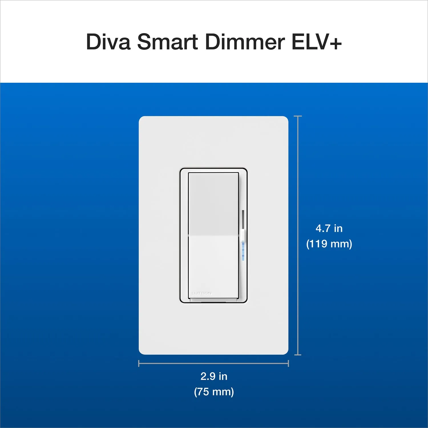 Caseta Smart Dimmer Switch ELV , 250 Watts, Neutral Required, White