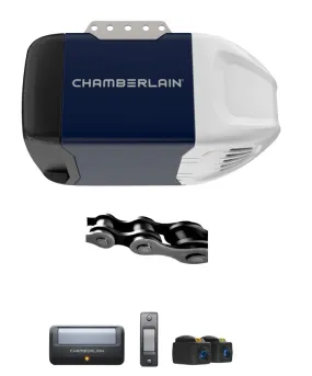 Chamberlain C2102 Garage Door Opener, Chain Drive, OS: myQ and Security  2.0, Black/Navy/White :EA: QUANTITY: 1