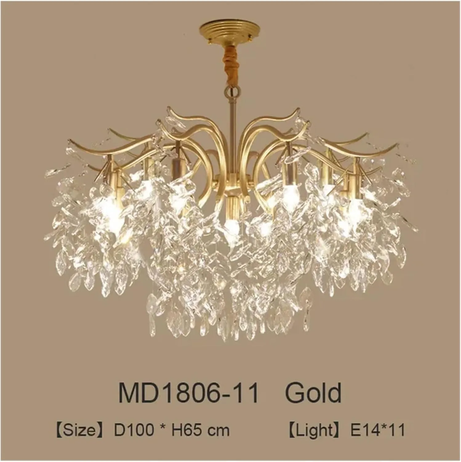 Chandelier Chandelier Luxury Led Crystal Chandelier Wicker Leaf Chandelier Dining Room Living Room Shades Bedroom Decorative Home Appliances