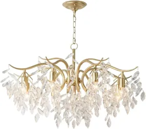 Chandelier Chandelier Luxury Led Crystal Chandelier Wicker Leaf Chandelier Dining Room Living Room Shades Bedroom Decorative Home Appliances