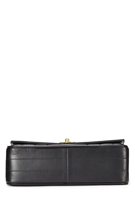 CHANEL,  Black Vertical Lambskin Kelly , Black