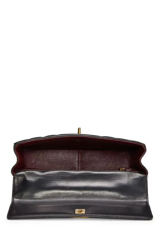 CHANEL,  Black Vertical Lambskin Kelly , Black