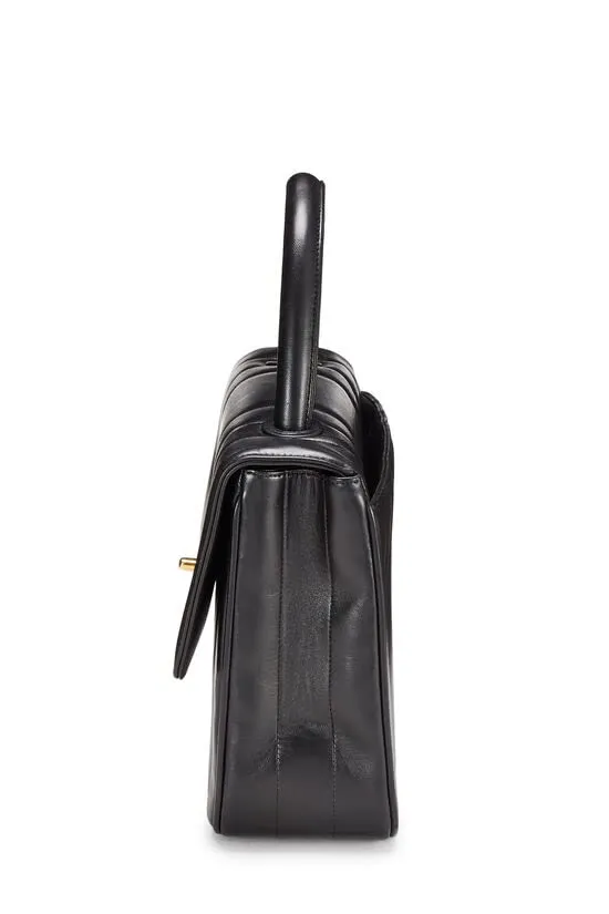 CHANEL,  Black Vertical Lambskin Kelly , Black