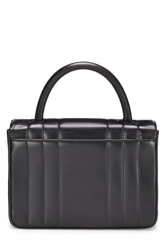 CHANEL,  Black Vertical Lambskin Kelly , Black