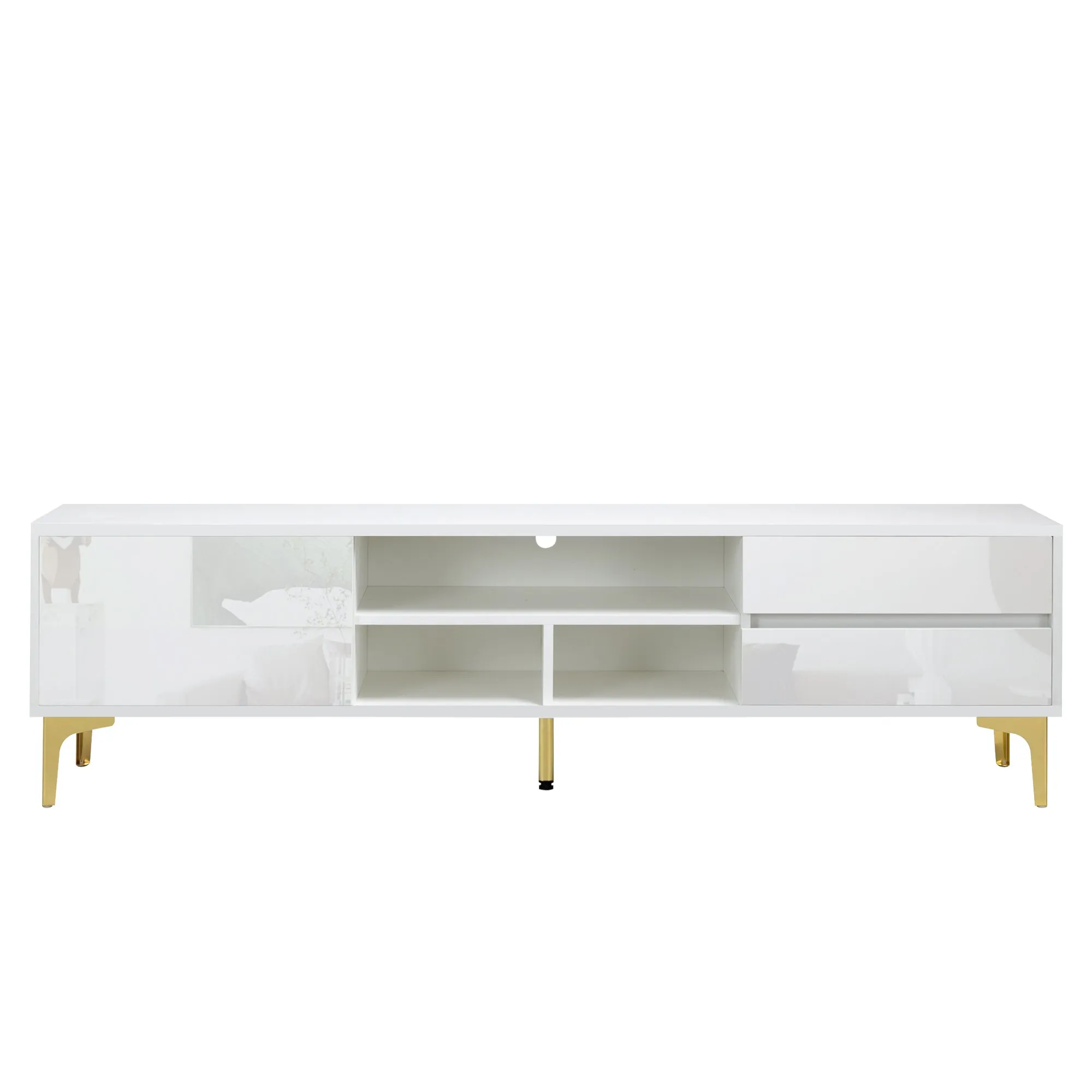 Chicada TV stand with LED remote control lights - White