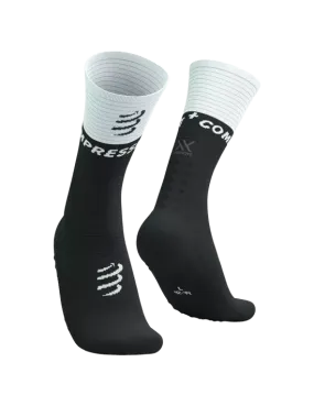 Compressport Unisex's Mid Compression Socks v2.0 - Black/White