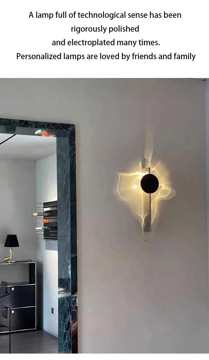Creative Chrome Wall Lamp Stainless Steel Rotating Wall Lamp