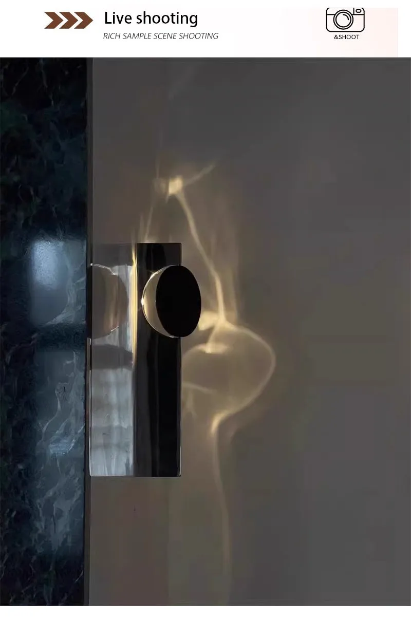 Creative Chrome Wall Lamp Stainless Steel Rotating Wall Lamp