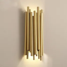 Creative Design Modern Gold Tube LED Wall Sconces Lamp Bedroom Bedside Light Fixtures