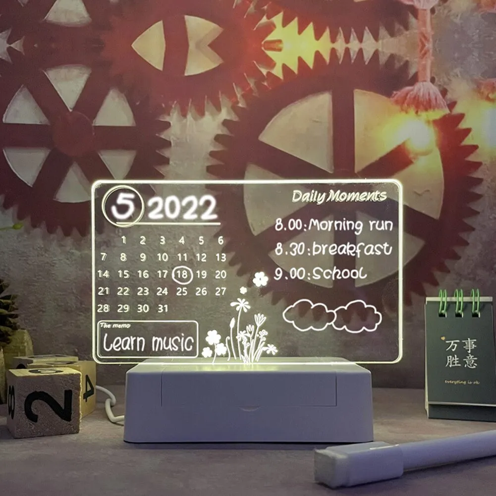Creative LED USB Message Board with Pen / Night Light