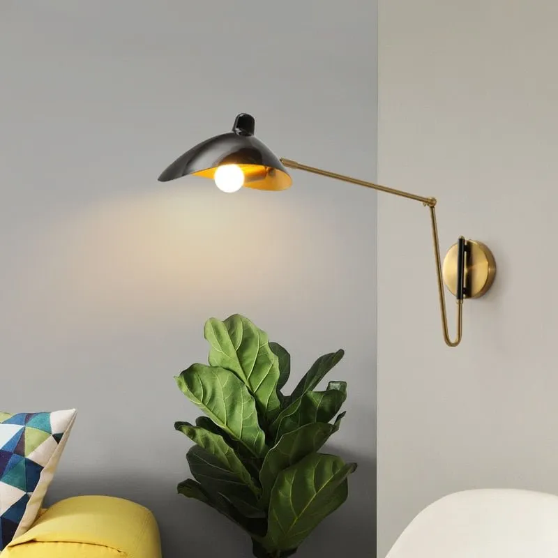 Designer Rocker Arm Wall Lamp With Swing Iron Arm