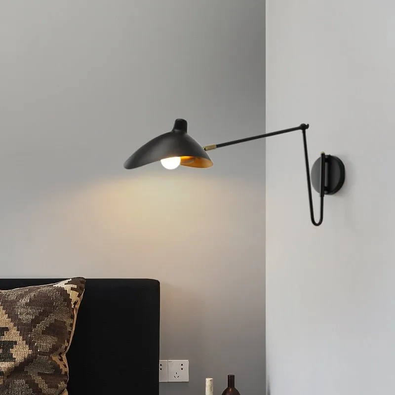 Designer Rocker Arm Wall Lamp With Swing Iron Arm