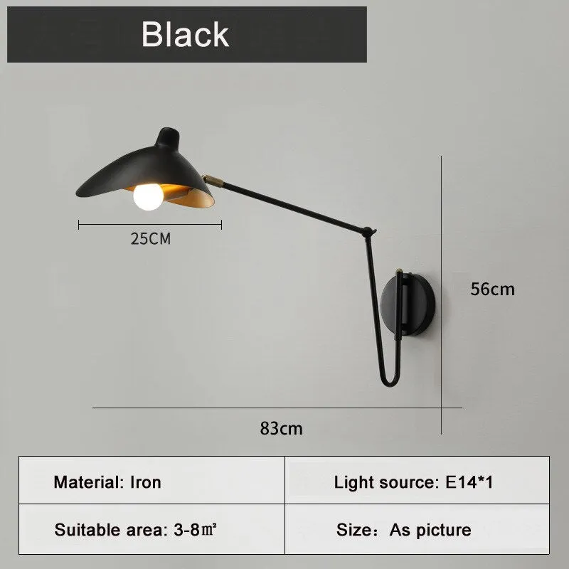 Designer Rocker Arm Wall Lamp With Swing Iron Arm