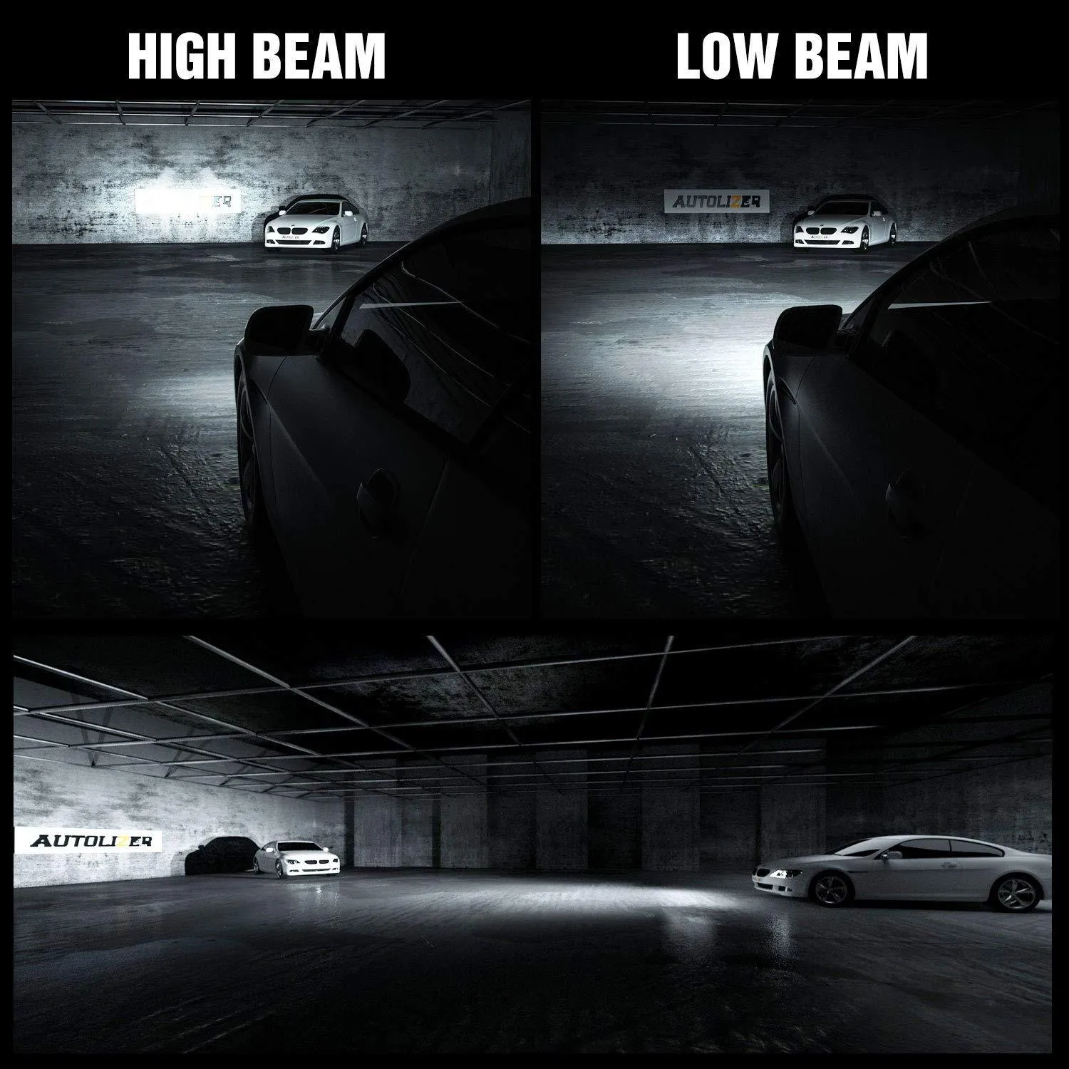 Dual-Color LED Headlight Conversion Kit w/ Fog Light Function - White/Yellow
