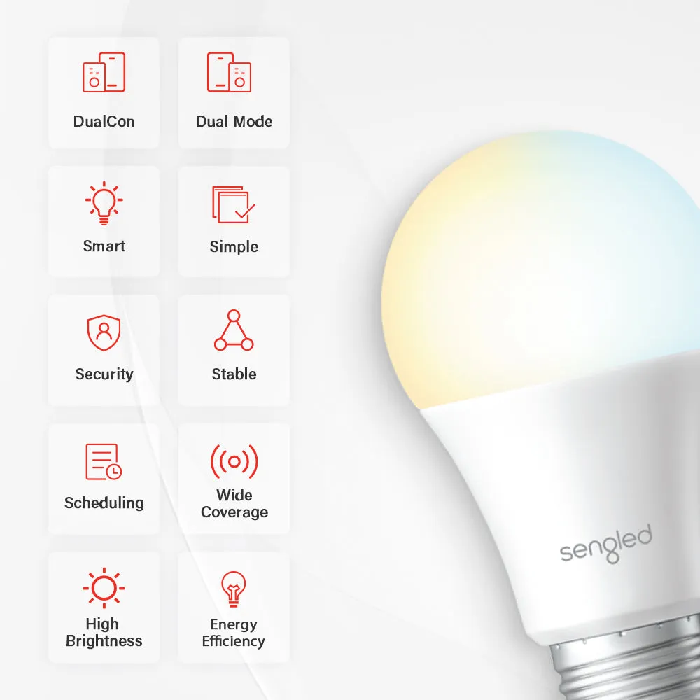 Dual Mode Smart White A19/E26 4 Pack