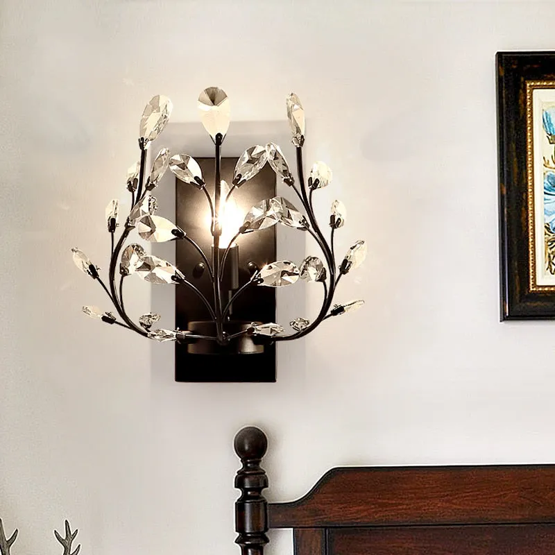 E14 Wall Sconce Crystal Wall Light Simple And Creative Bedroom Bedside Wall Lamp Crystal Lights Gold/Sliver For Home Ligting