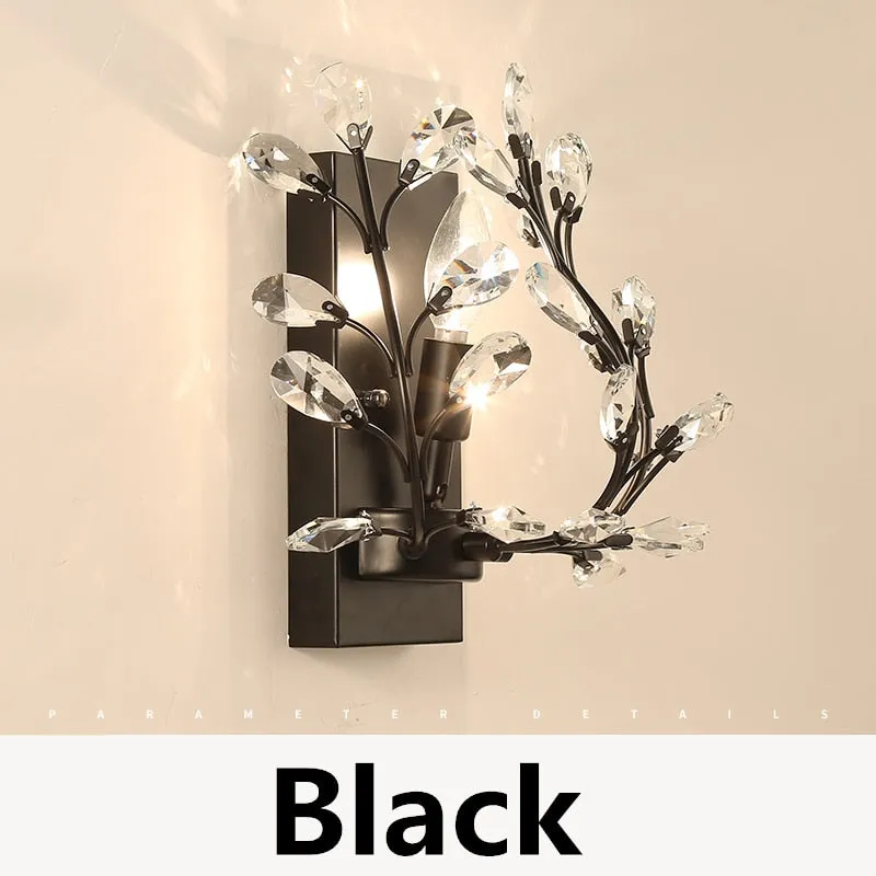 E14 Wall Sconce Crystal Wall Light Simple And Creative Bedroom Bedside Wall Lamp Crystal Lights Gold/Sliver For Home Ligting