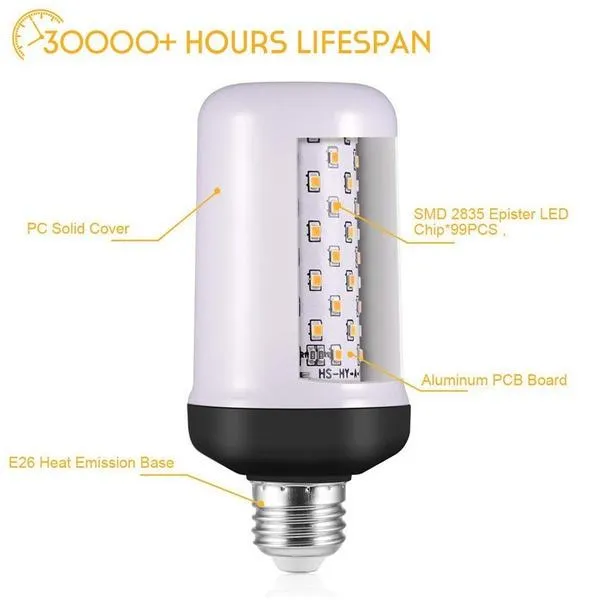 E27 LED Flame Effect Light Bulb