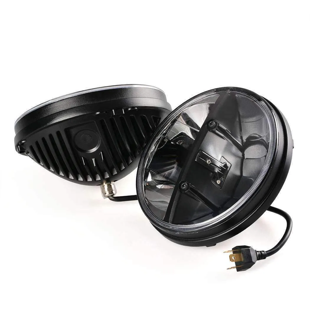 Eagle Lights 7" Round LED Headlights - Jeep Wrangler CJ JK TJ 97-2015
