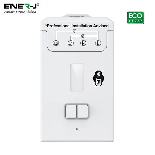 ENER-J 2 ways Wireless Receiver, 5Ax2 on/off RF433mhz   WiFi Non Dimmable