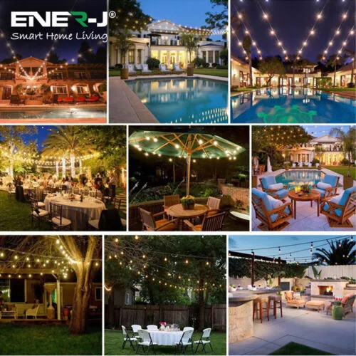 Ener J LED Festoon Kit (15.2m) iNC 15X2w Filament LED Bulbs